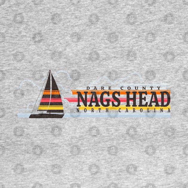 Nags Head, NC Summertime Vacationing Sailboat by Contentarama